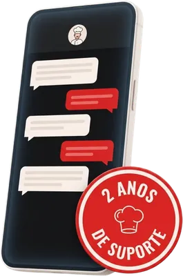 2 anos de suporte direto com o chef